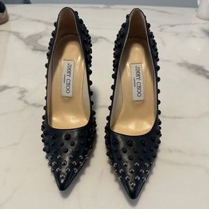Jimmy Choo black studded heels